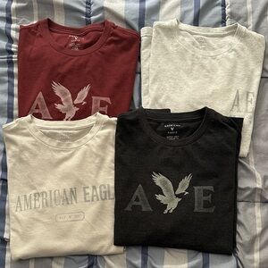 American Eagle Outfitters Men’s Logo Crew Neck T-Shirt - Black, Maroon and Grey